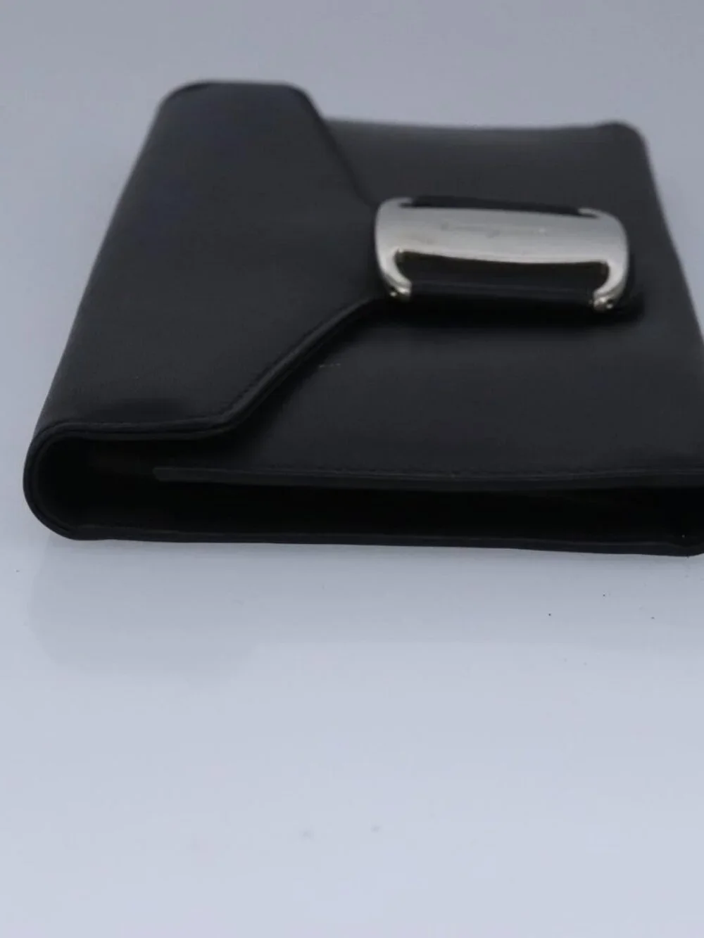Salvatore Ferragamo Wallet Leather Black Auth bs20080